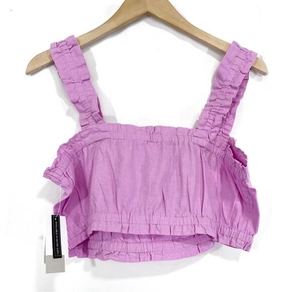 BP Purple Linen Blend Cropped Tank Top Medium - Picture 5 of 7